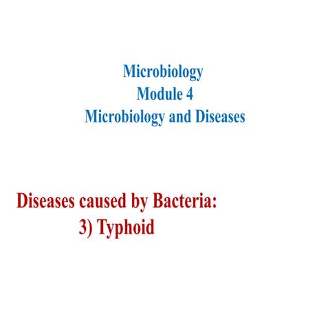 Microbio M4- Bacteria 3. Typhoid presentation