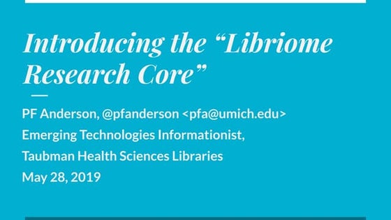 Introducing the "Librome Research Core"