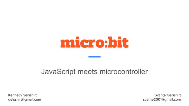 micro:bit and JavaScript