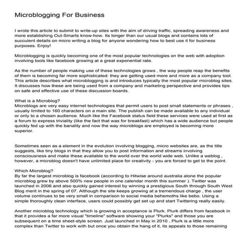 Microblogging For Business