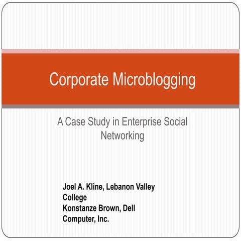 Microblogging in the enterprise