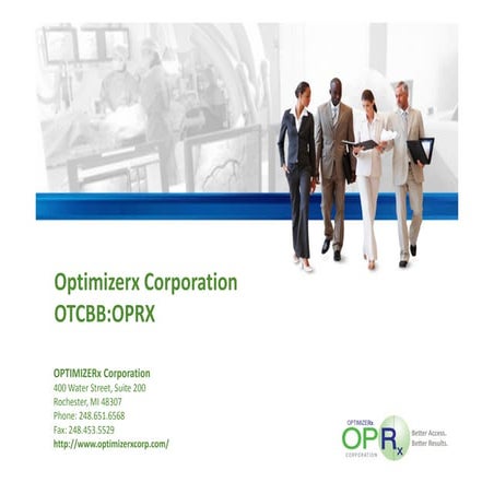 MicroCapClub Invitational: OptimizeRx (OPRX)