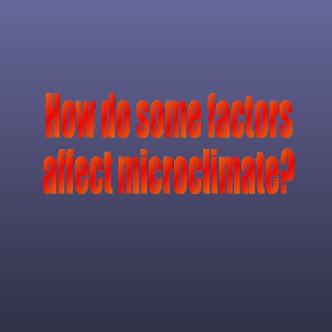 Microclimate Factors