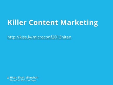 Killer Content Marketing