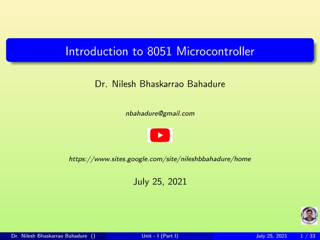 Microcontroller 8051 basics (part I)