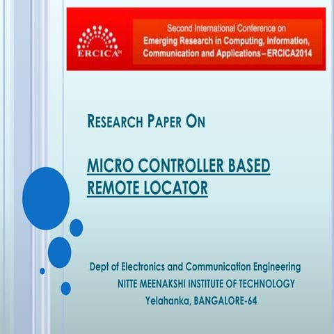 Microcontroller based remote locator