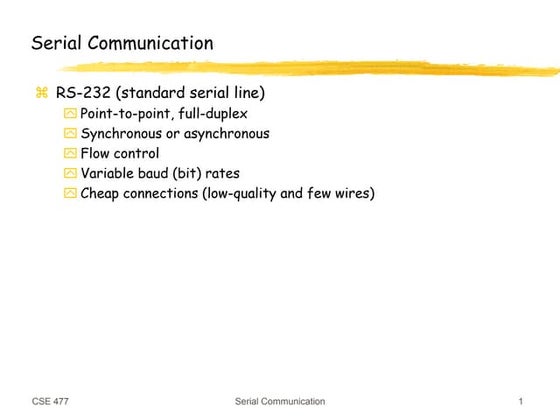 RS232 serial communicaiton protocol for embedded systems | PPT