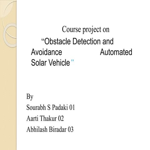 Microcontroller solar car | PPTX