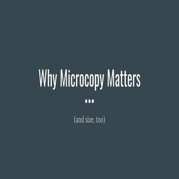 Why Microcopy Matters