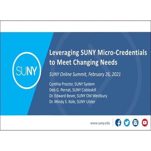 Proctor: Leveraging SUNY Micro-Credentials to Meet Changing Needs