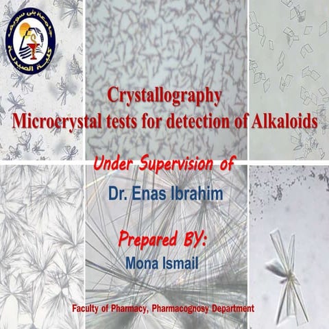 Microcrystal tests for detection of alkaloids