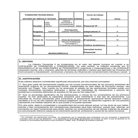 Microdiseño cátedra tecnarista ii