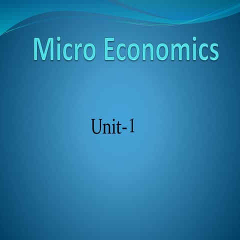 MICRO ECONOMICS-CHAPTER-1