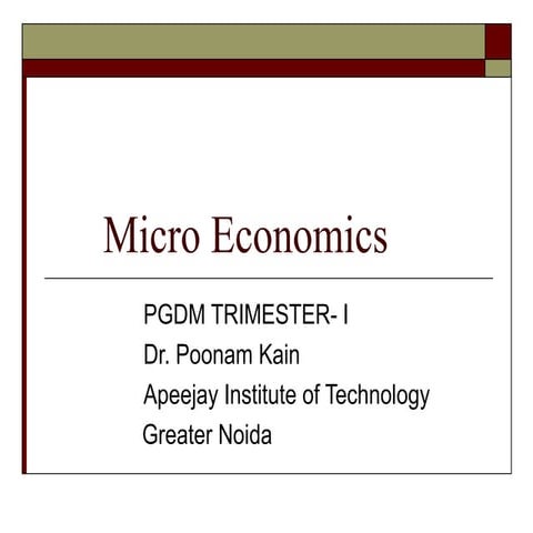 Micro economics