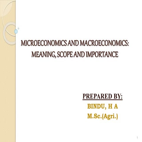 Microeconomics and macroeconomics