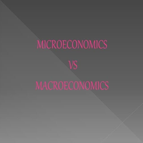 Microeconomics vs macroeconomics