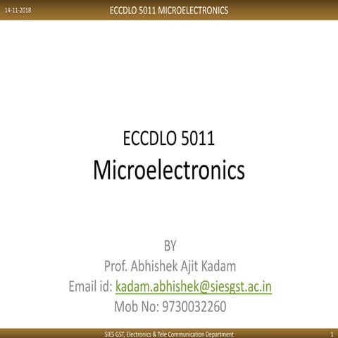 Microelectronics Basics