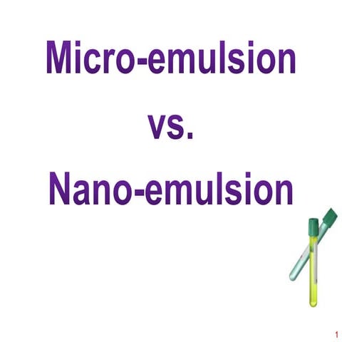 Microemulsion vs. nanoemulsion
