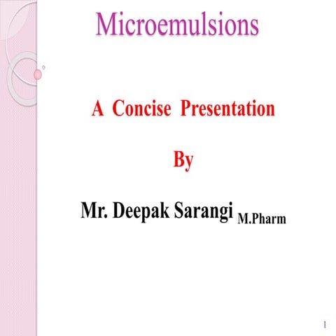 Microemulsions ppt