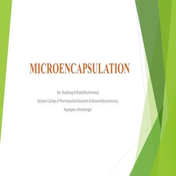 Microencapsulation Unit 2 Novel Drug Delivery System