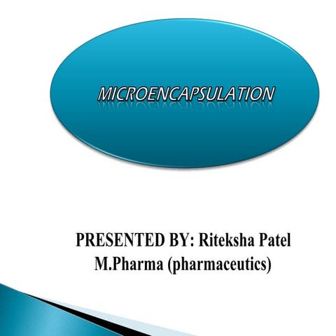 Microencapsulation ppt by Riteksha