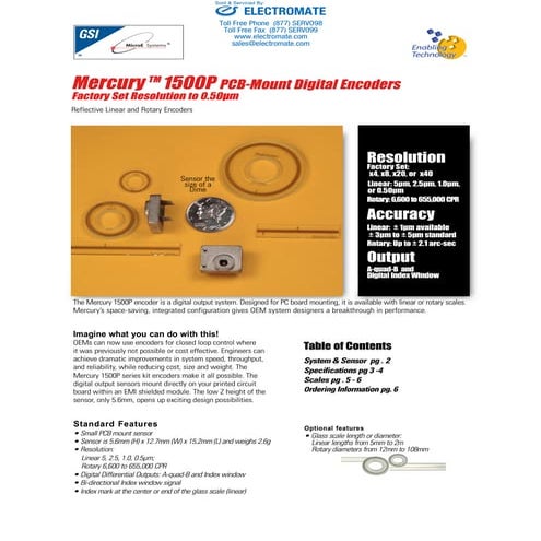 Micro e systems_mercury1500p_datasheet