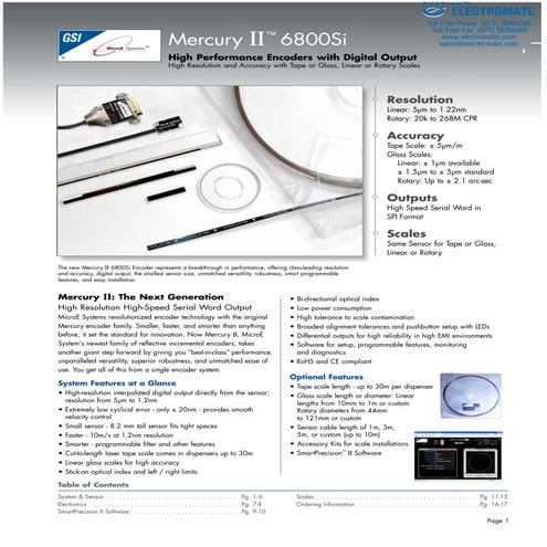 Micro e systems_mercuryii6800si_datasheet