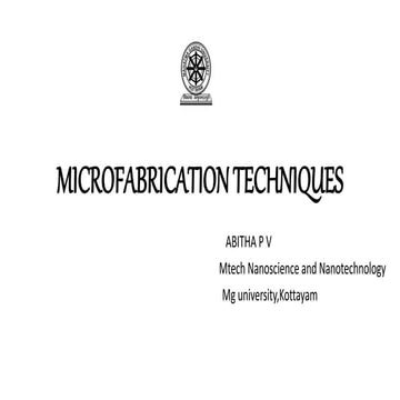 Microfabrication