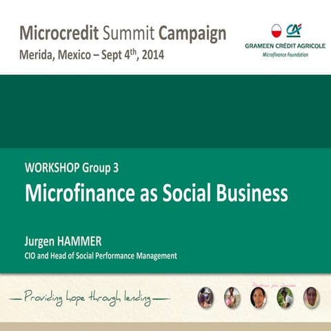Microfinance as Social Business_JURGEN HAMMER