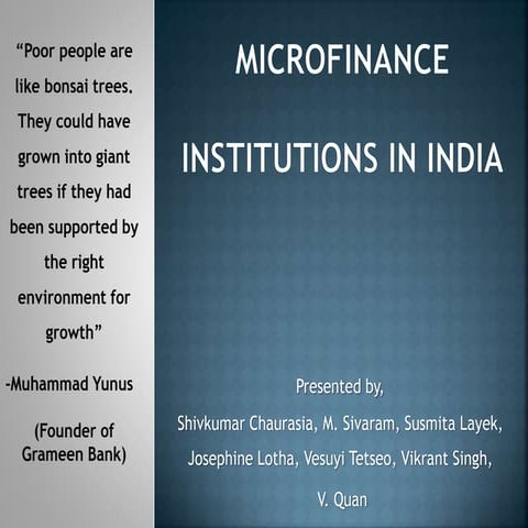 Microfinance institutins in India