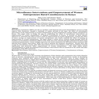 Microfinance interventions and empo...