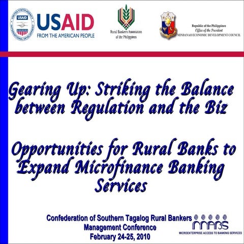 Opportunities for Rural Banks to Expand Microfinance Banking Services