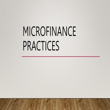 Microfinance: Course outline | DOCX