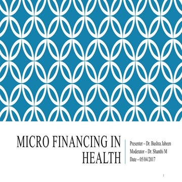 Microfinancing in health | PPTX