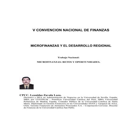 Microfinanzas Convencion Finanzas
