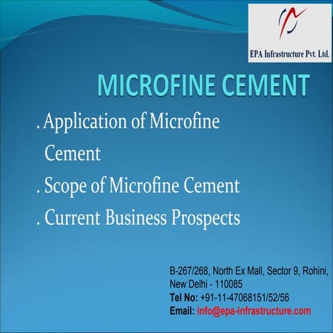 Microfine cement
