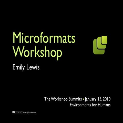 [Workshop Summits] Microformats Workshop