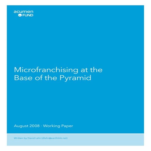 Microfranchising  Working  Paper  Xo Y B6s Z5