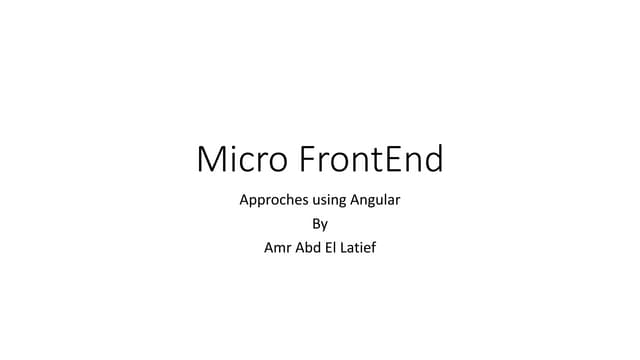 Micro frontend