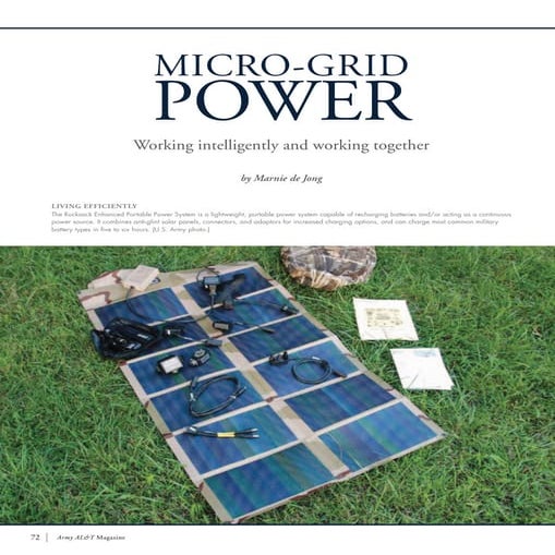 Micro-Grid Power: Working Intelligently and Working Together