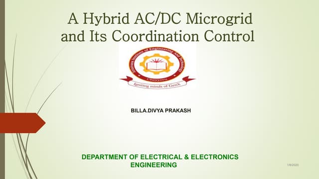 A Hybrid AC/DC Micro grid and Its Coordination Control