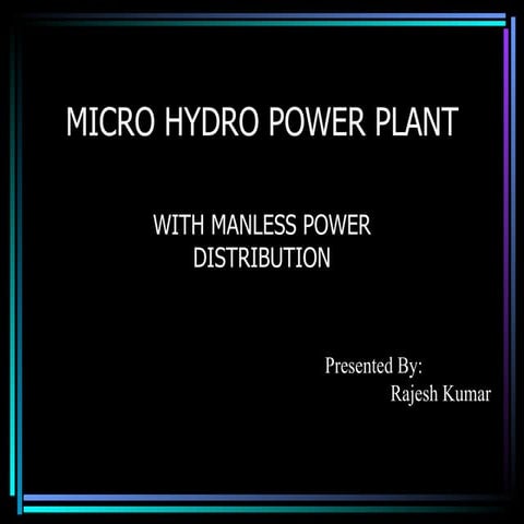 Micro hydro power plant | PPT