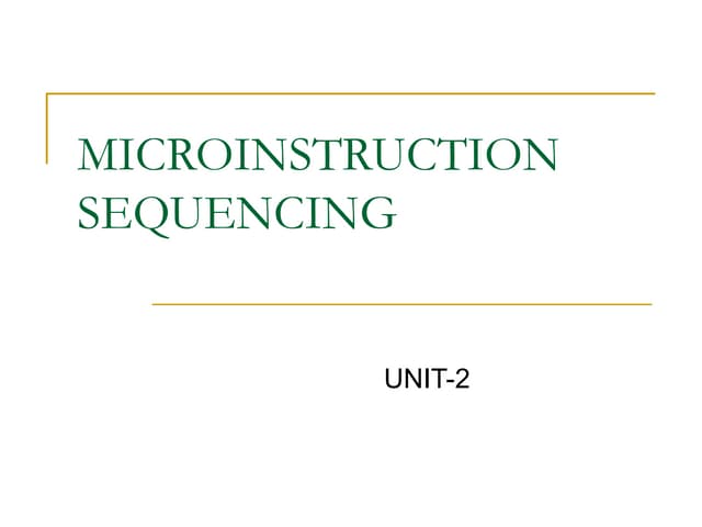 Microinstruction sequencing new