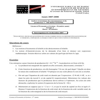 Microeconomie examen s2