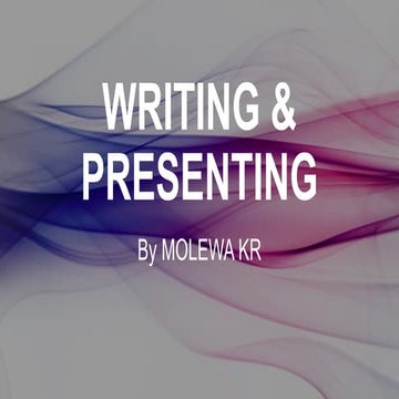 ENGLISH lesson on WRITING AND PRESENTING