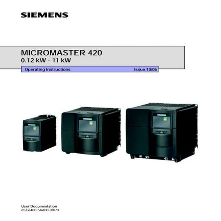 Micromaster 420 operating instructions