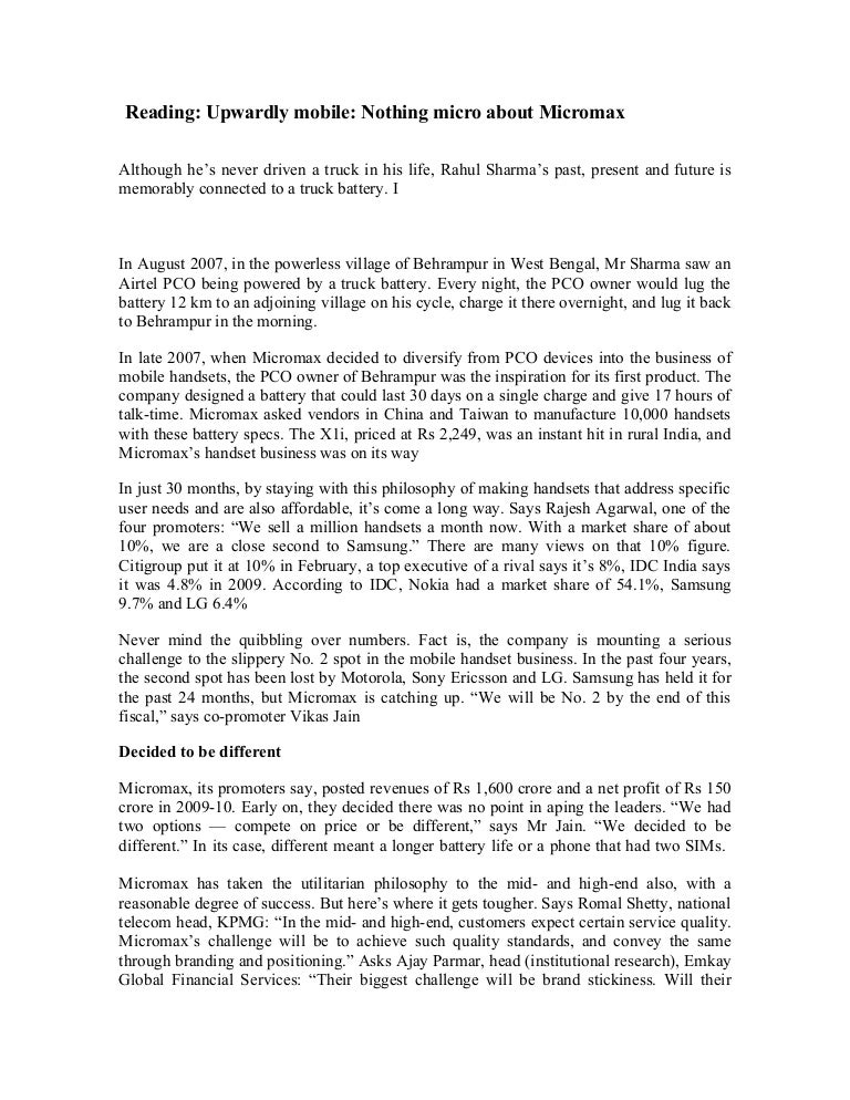 Micromax failure case study picture