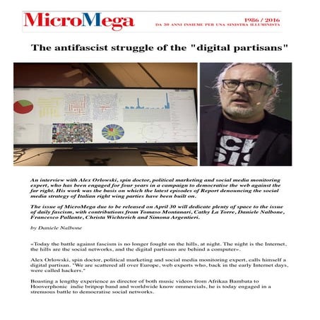 Micromega repubblica newspaper interview to alex orlowski | PDF