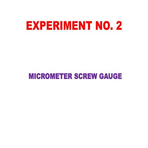 Micrometer screw gauge