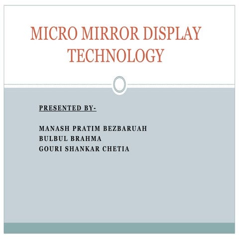 Micromirror display technology